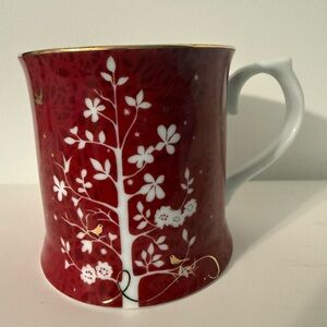 Starbucks COFFEE By Rosanna Mug Red & White With Birds Let Your Heart Be Light